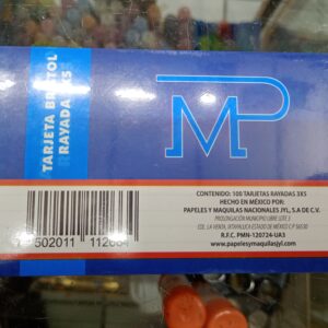 Tarjeta Bristol Rayada 3x5