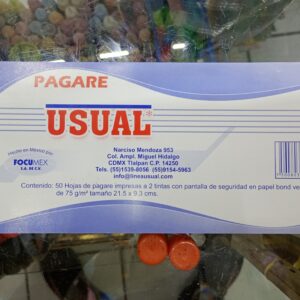 Pagaré 50 hojas